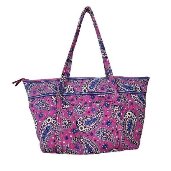 Vera Bradley Handbags - Vera Bradley Large Leaf Tote Retired Boysenberry 2011 Travel Carryall
